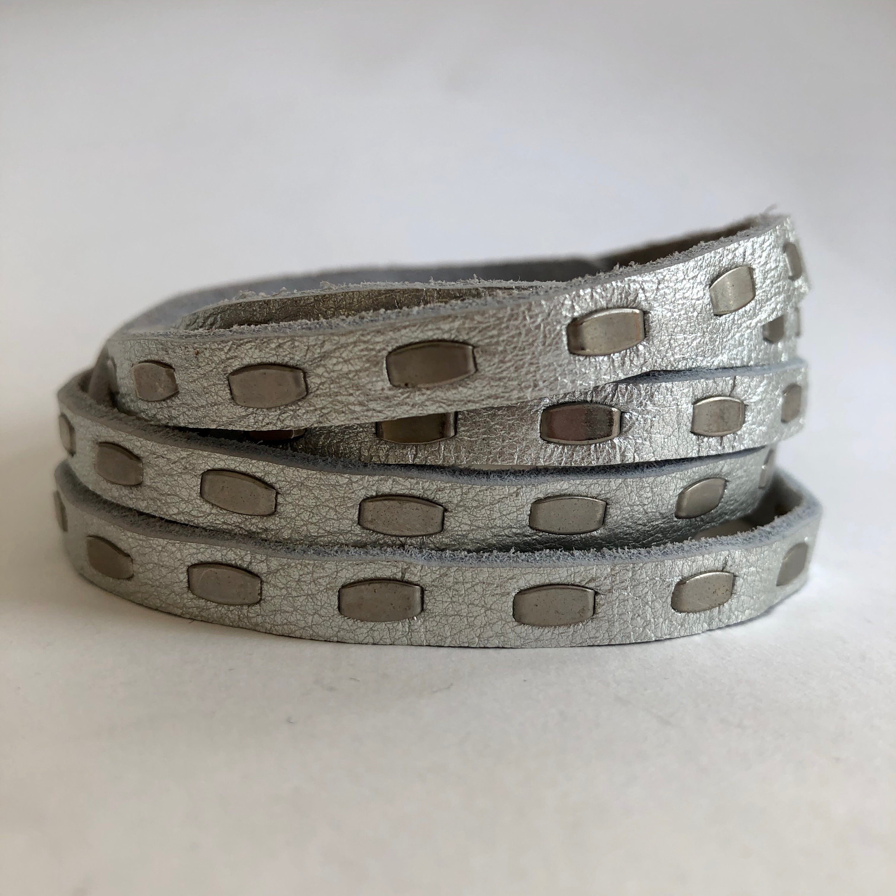 studded leather wrap bracelet