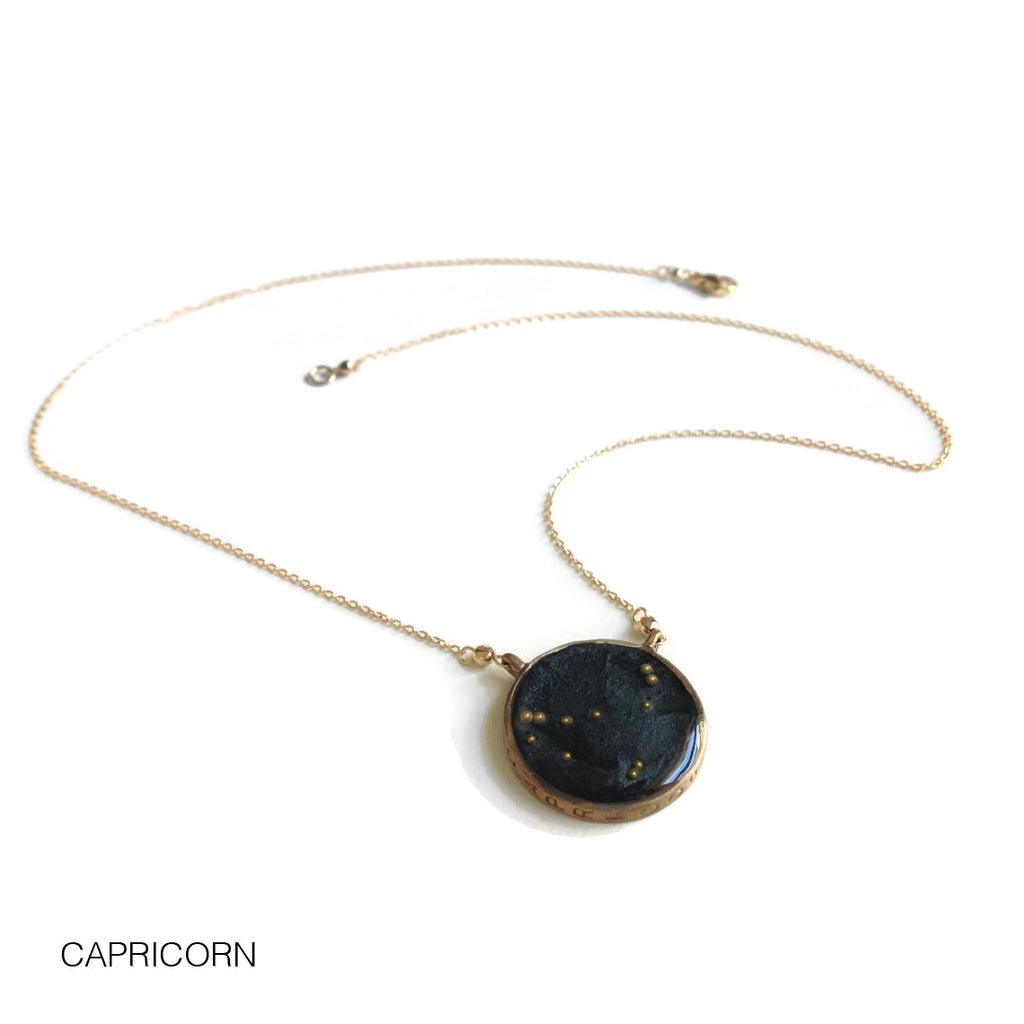 night sky astrological necklace