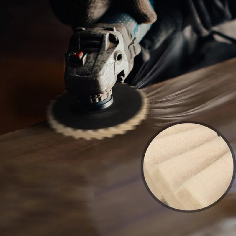 Roda de polimento de discos aba de feltro de lã