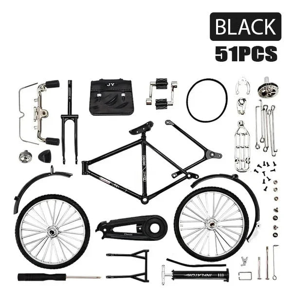 1: 10 Simulação Mini DIY Retro Modelo de Bicicleta Ornamento 