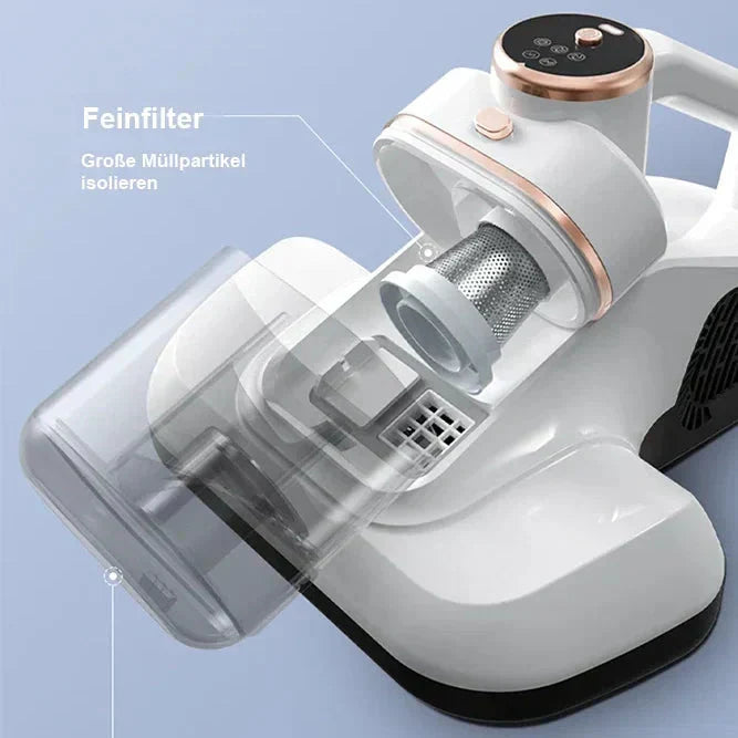 Aspirador de alta temperatura com limpeza profunda e compartimento duplo para remoção de ácaros