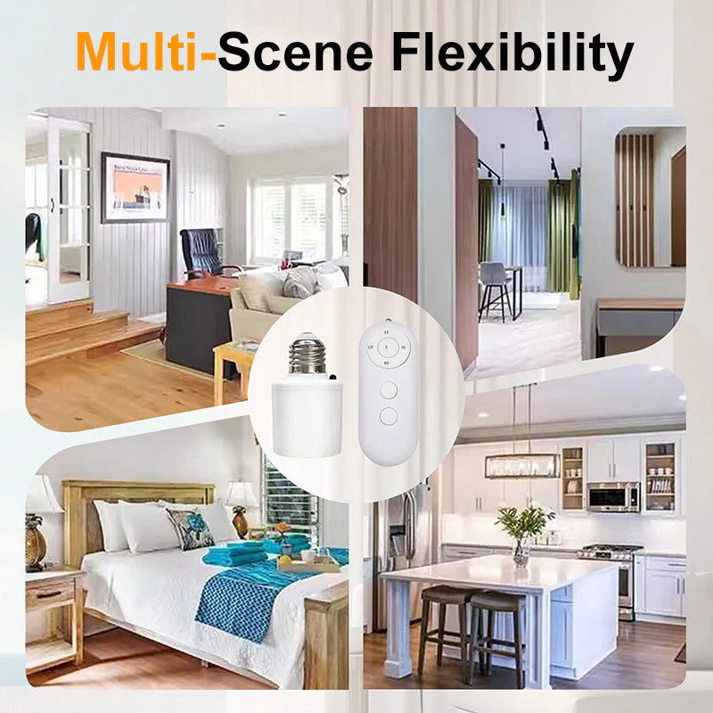 Conjunto de soquetes de lâmpada E27 com controlo remoto sem fios