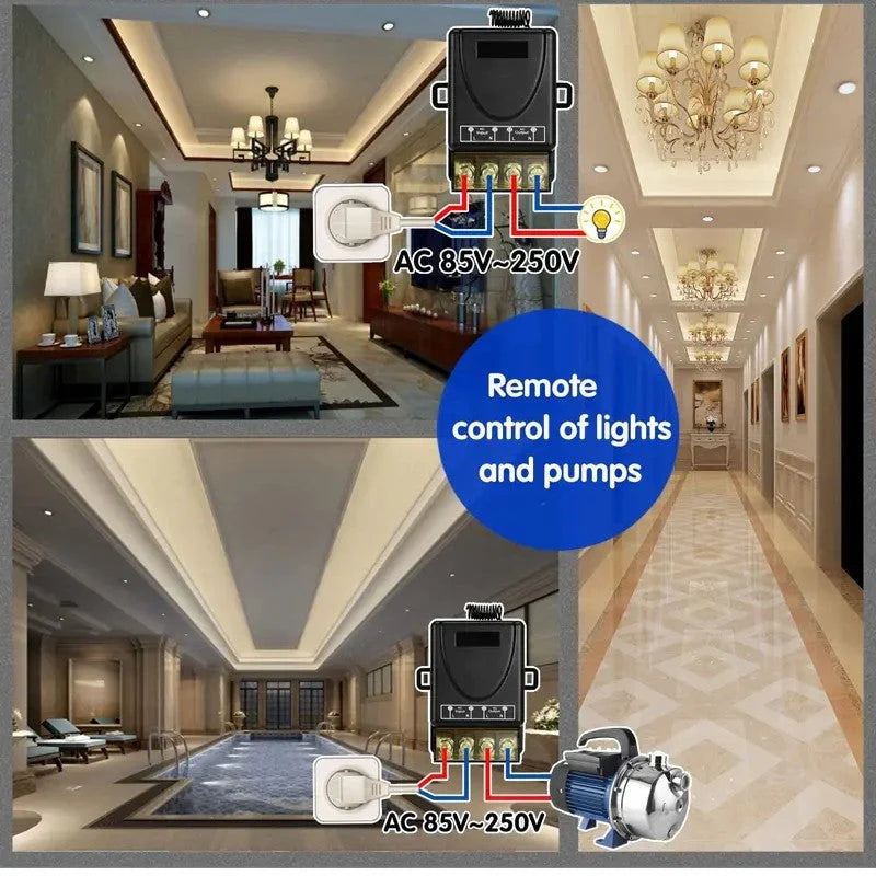 Interruptor remoto sem fios e kit receptor, sem necessidade de instalação de cabos 