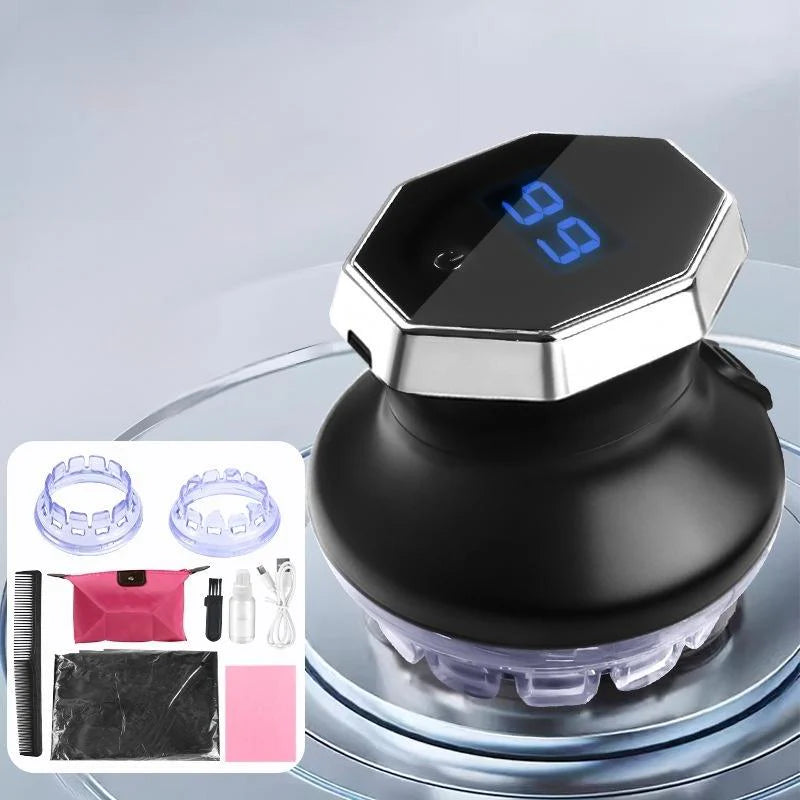 Máquina de cortar cabelo elétrica circular com viseira LED