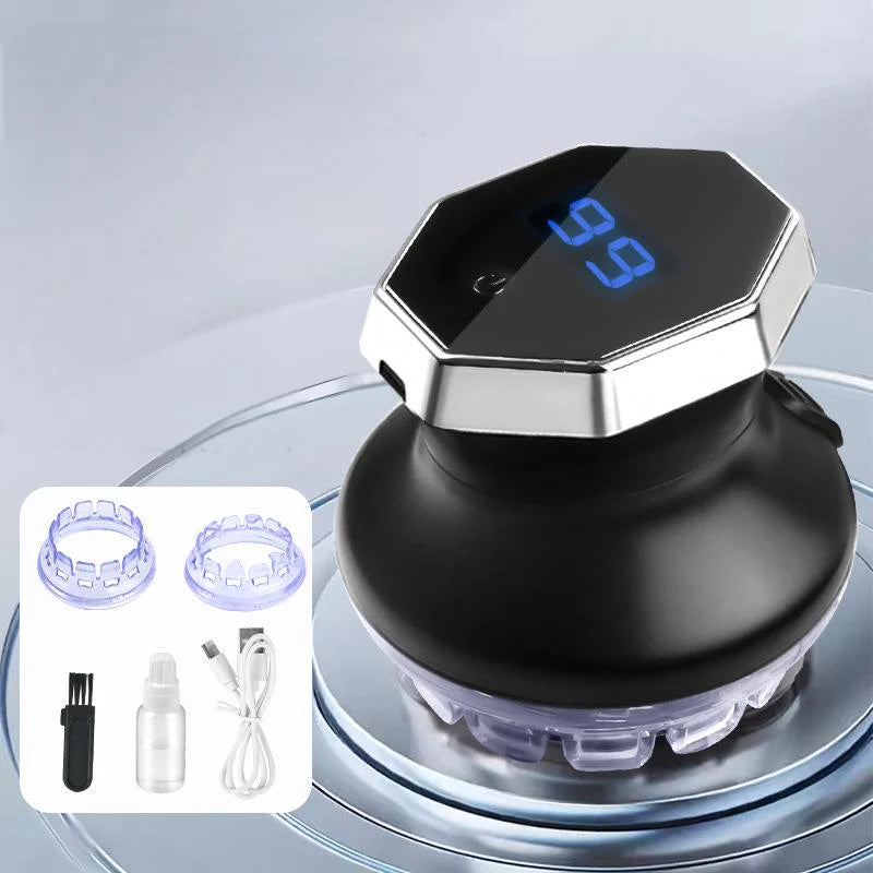 Máquina de cortar cabelo elétrica circular com viseira LED