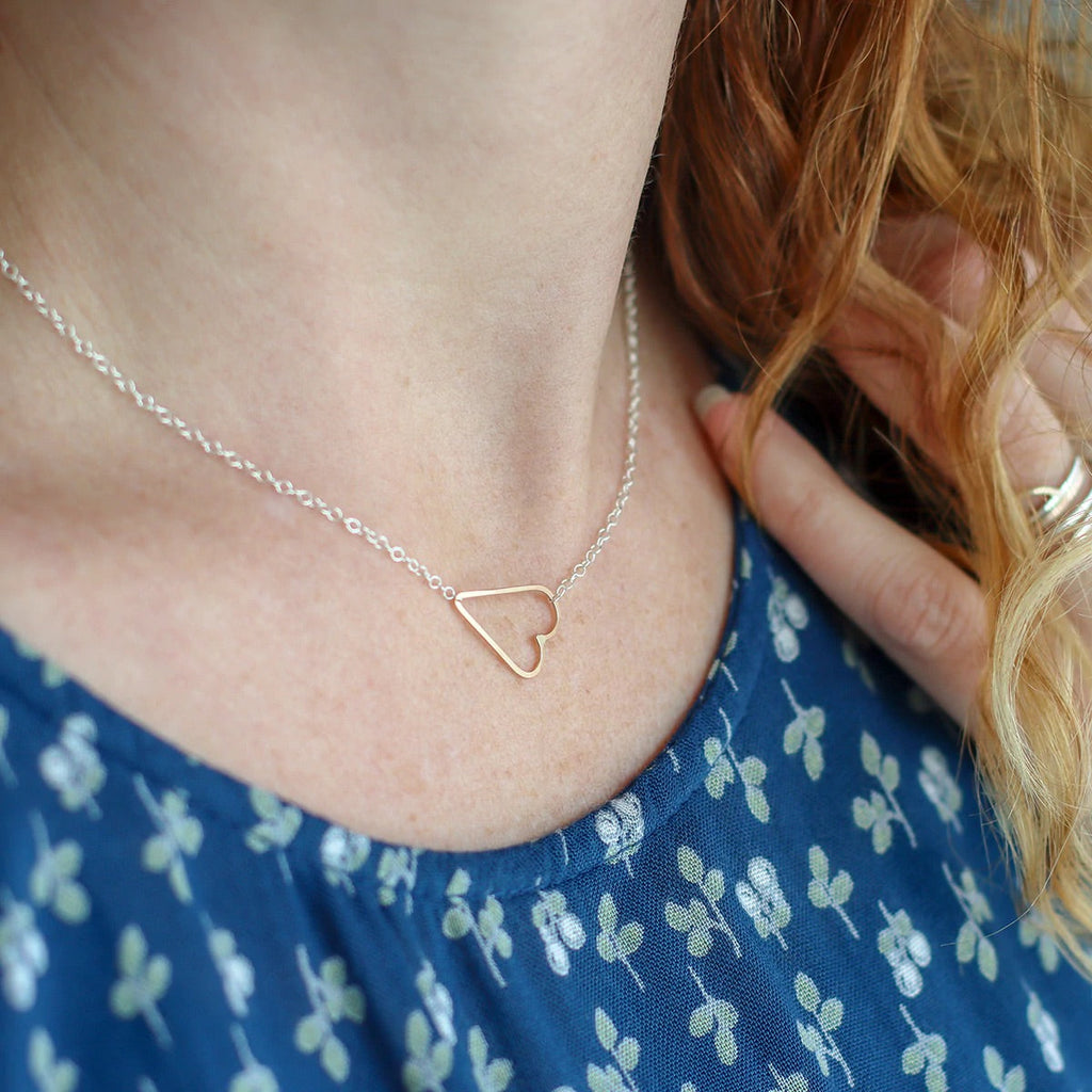 sideways heart necklace