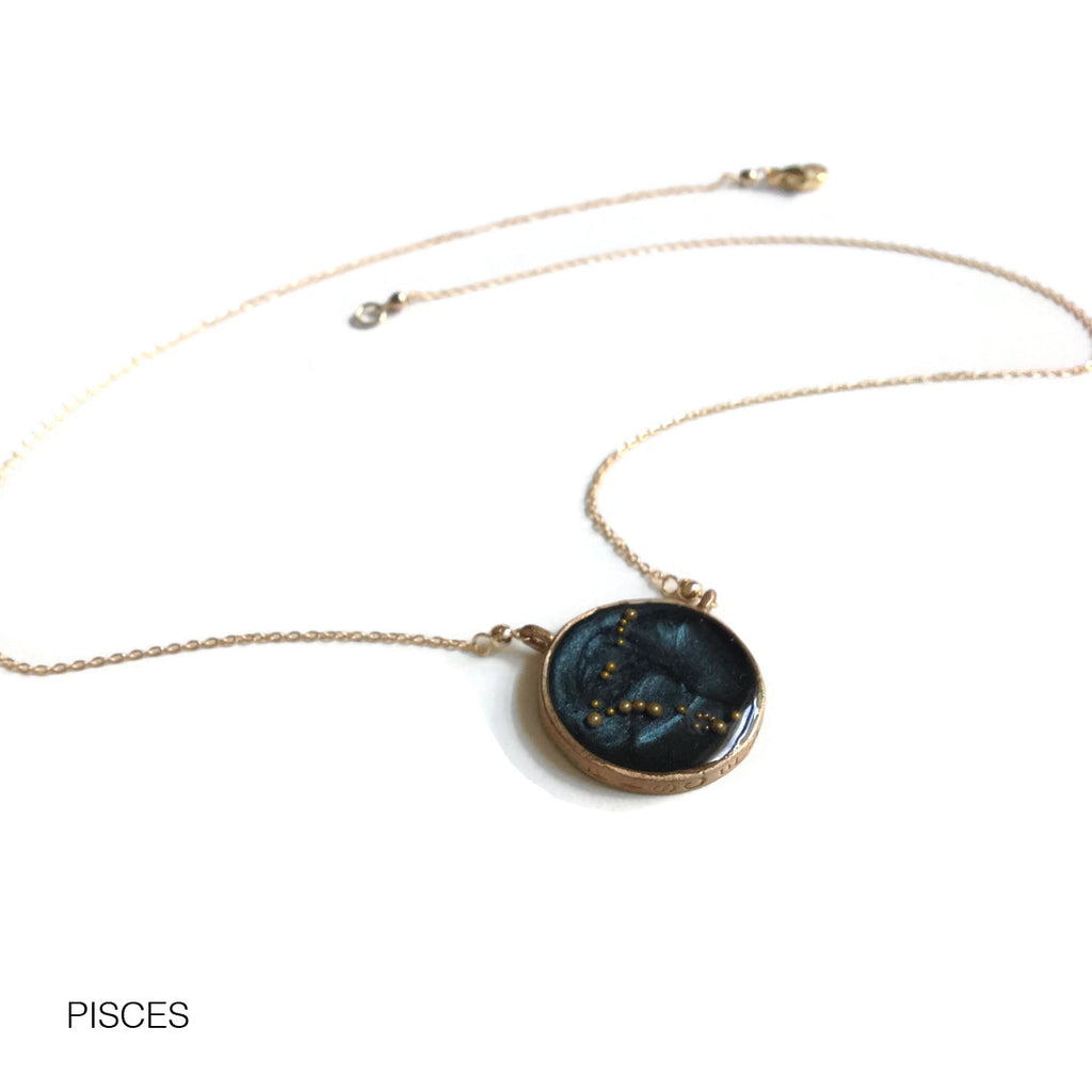 night sky astrological necklace