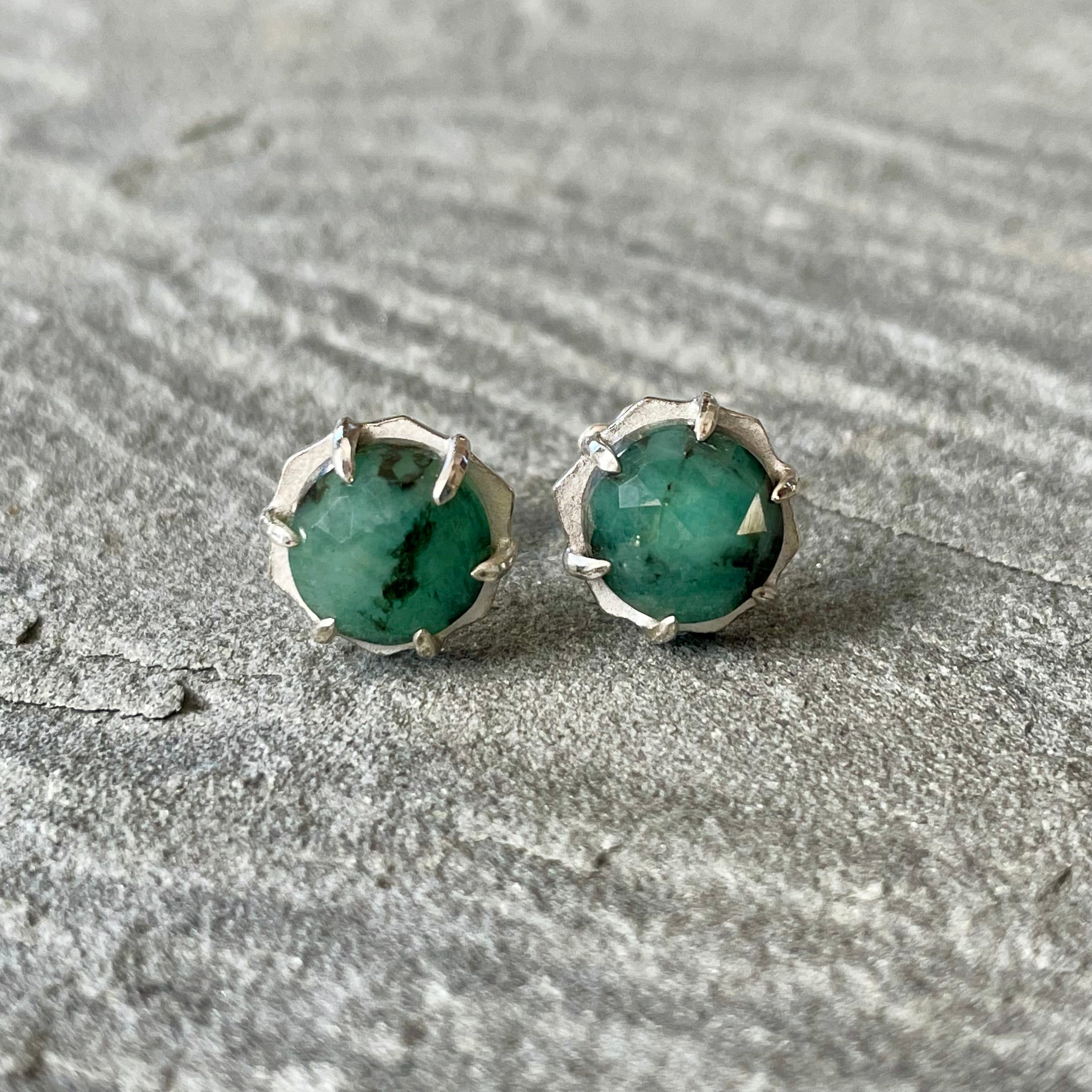 emerald hexy studs