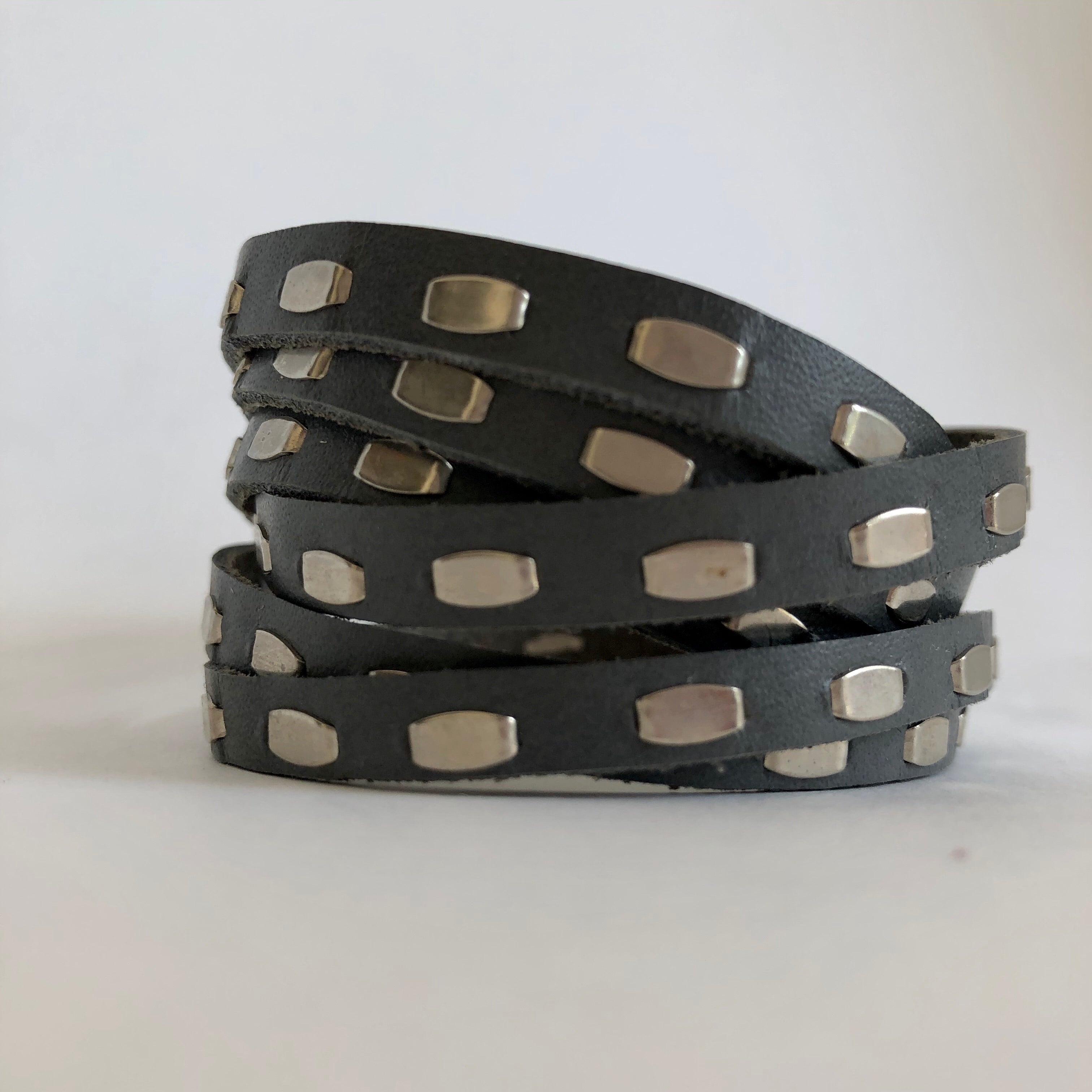 studded leather wrap bracelet