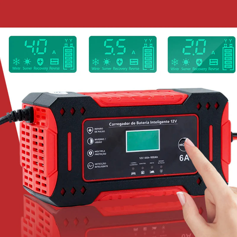 Carregador de bateria inteligente portátil para automóveis