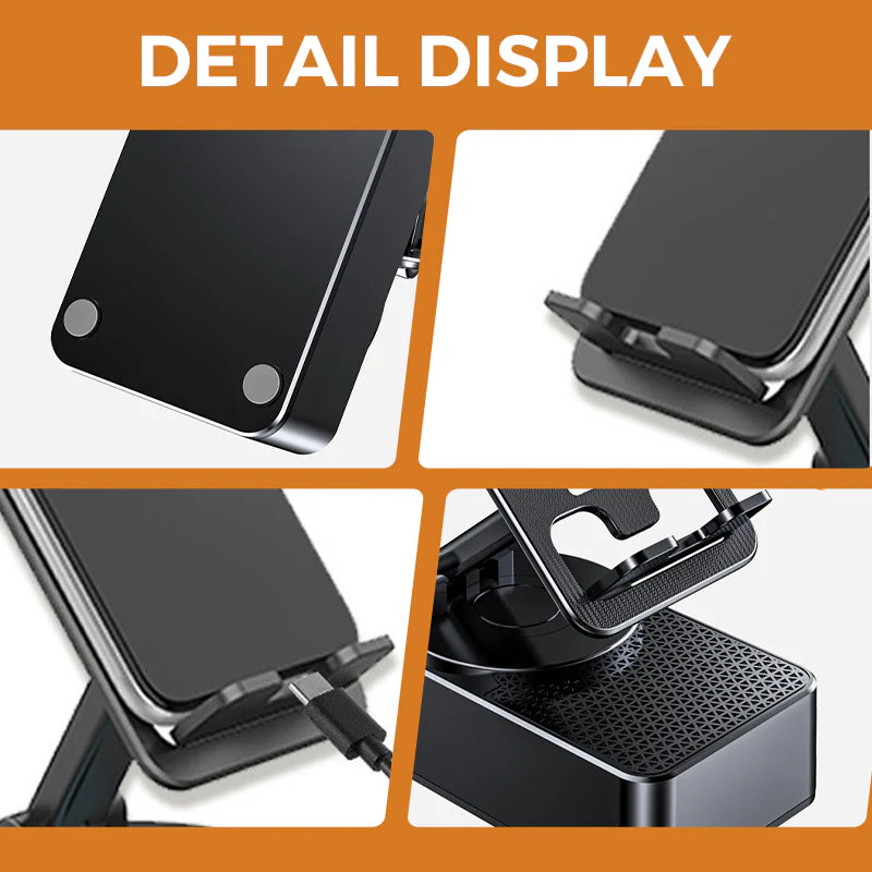 Suporte para celular 3 em 1 com alto-falante Bluetooth e carregador portátil.