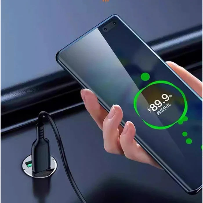 Carregador USB oculto para automóvel com duas portas