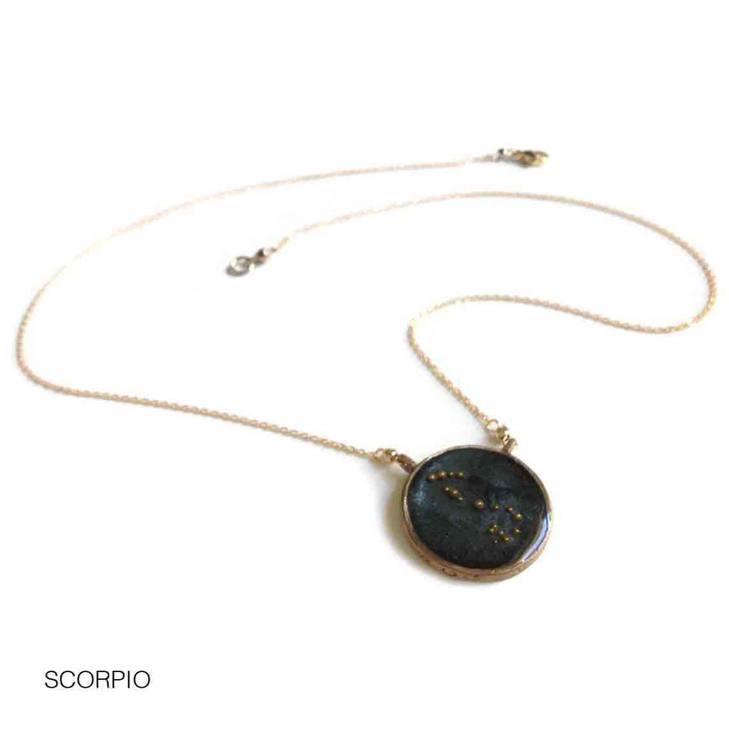 night sky astrological necklace