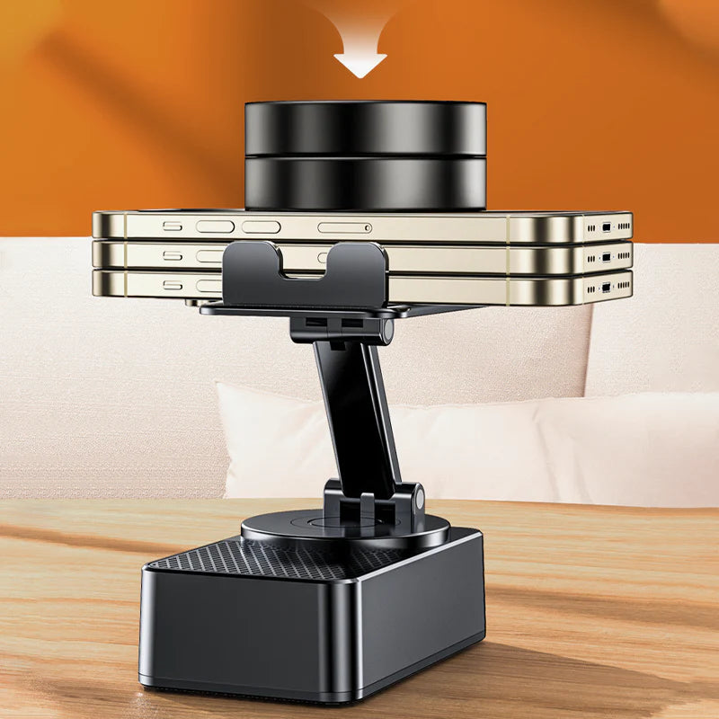 Suporte para celular 3 em 1 com alto-falante Bluetooth e carregador portátil.
