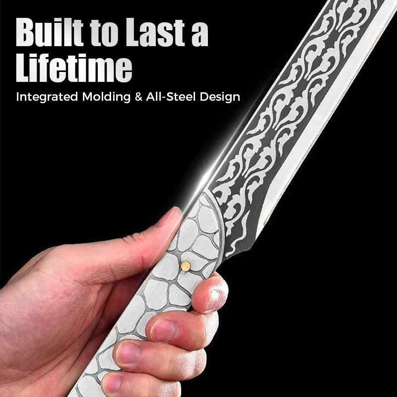 Faca multifuncional com lâmina interna e bainha