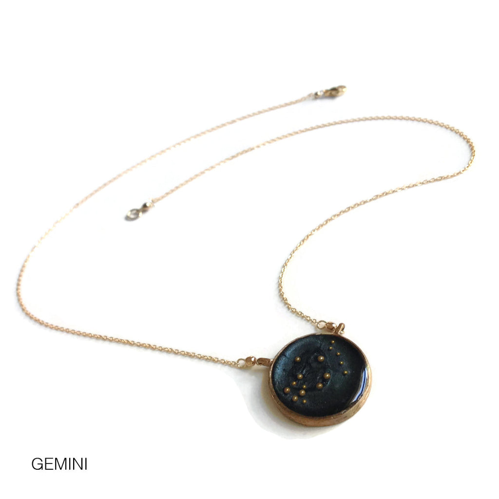 night sky astrological necklace