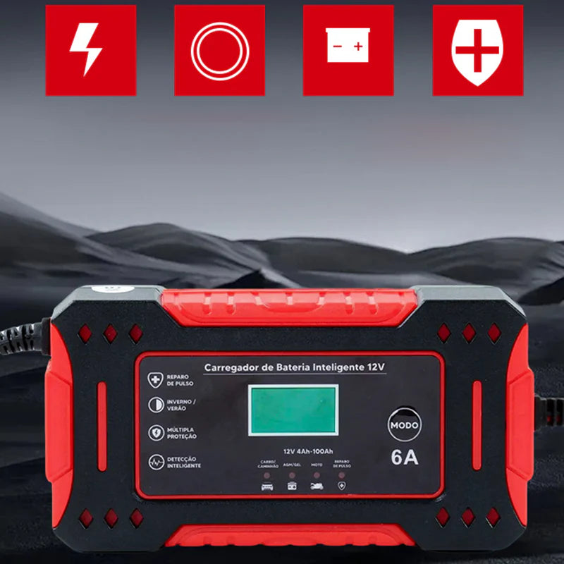 Carregador de bateria inteligente portátil para automóveis