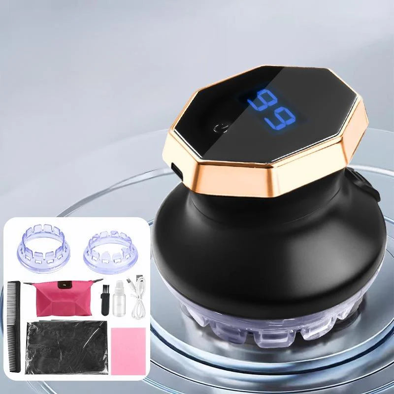 Máquina de cortar cabelo elétrica circular com viseira LED