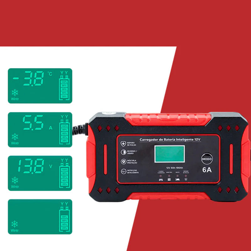 Carregador de bateria inteligente portátil para automóveis