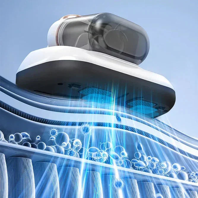 Aspirador de alta temperatura com limpeza profunda e compartimento duplo para remoção de ácaros