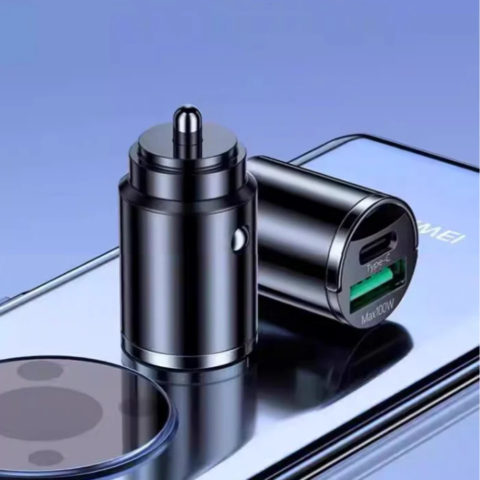 Carregador USB oculto para automóvel com duas portas