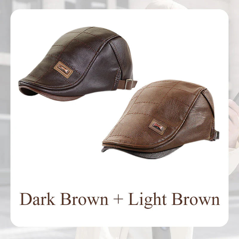 Boné masculino moderno de couro PU Ivy 