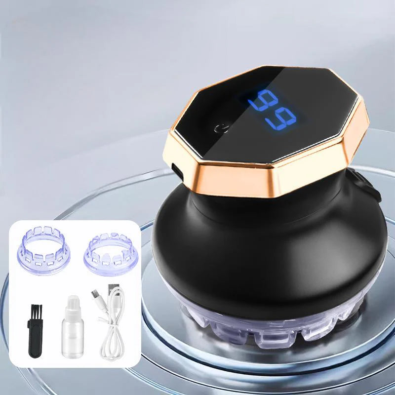 Máquina de cortar cabelo elétrica circular com viseira LED