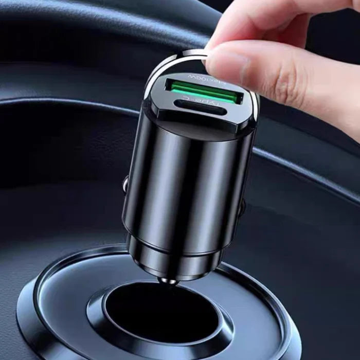 Carregador USB oculto para automóvel com duas portas