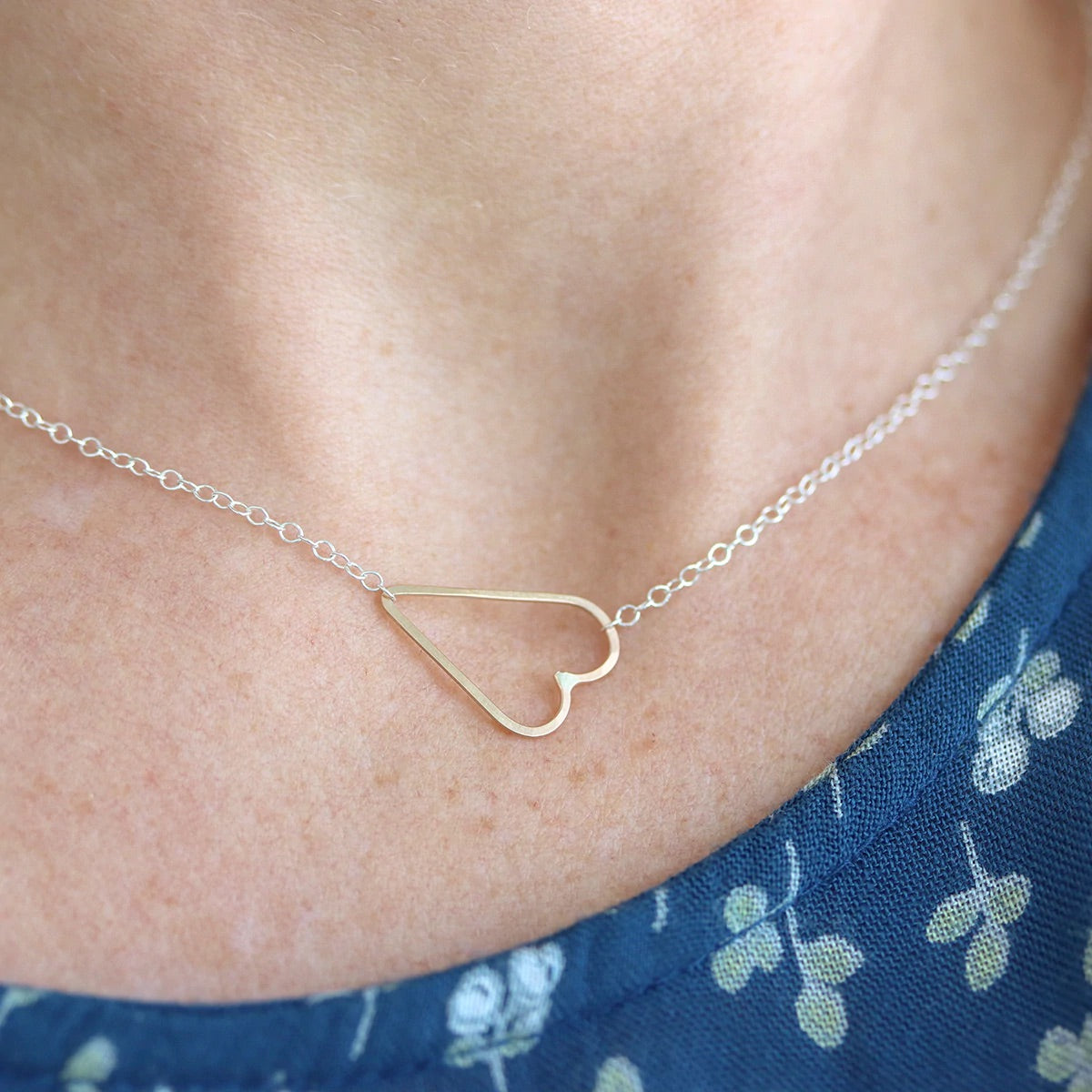 sideways heart necklace