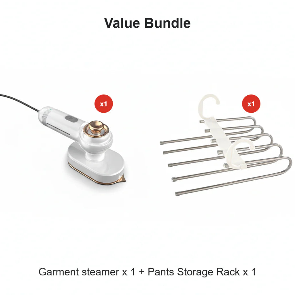 Vaporizador de roupas, vaporizador manual e ferro de passar 2 em 1, aquecimento rápido em 15 segundos, painel de controle grande, ampla tensão de 100-240 V, adequado para viagens internacionais, presentes de Natal