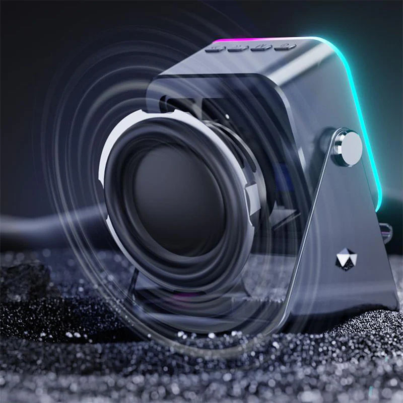 Alto-falante Bluetooth sem fio 5 em 1 com carregamento indutivo e suporte ajustável para telefone 