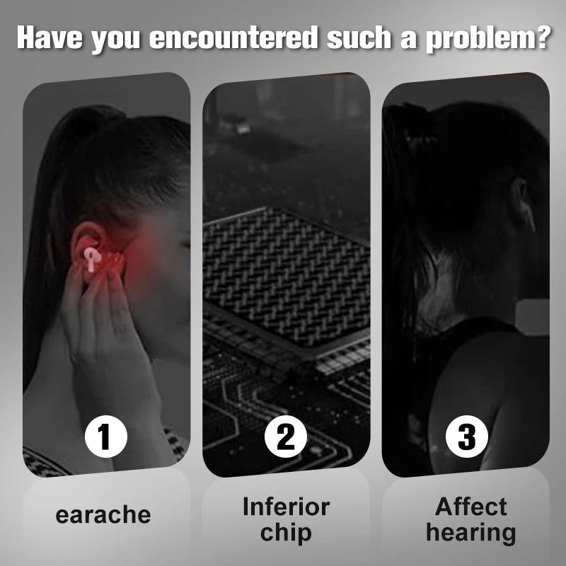 Fones de ouvido abertos à prova d'água com cancelamento de ruído