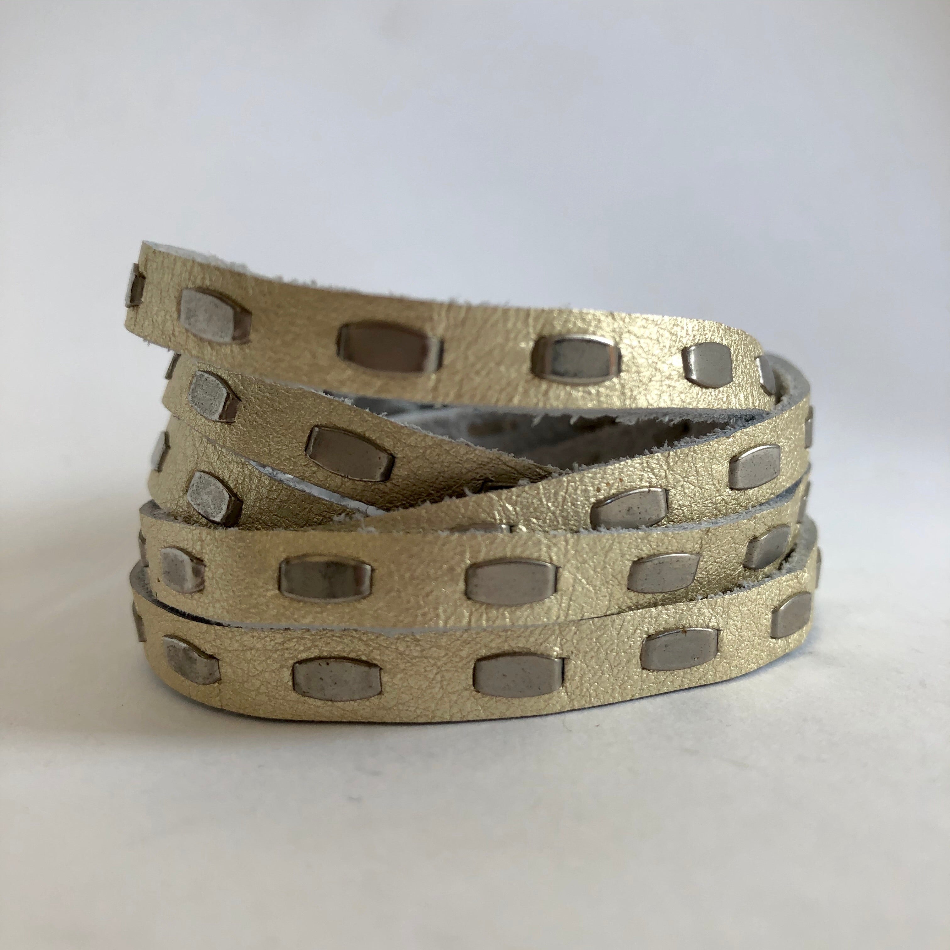 studded leather wrap bracelet