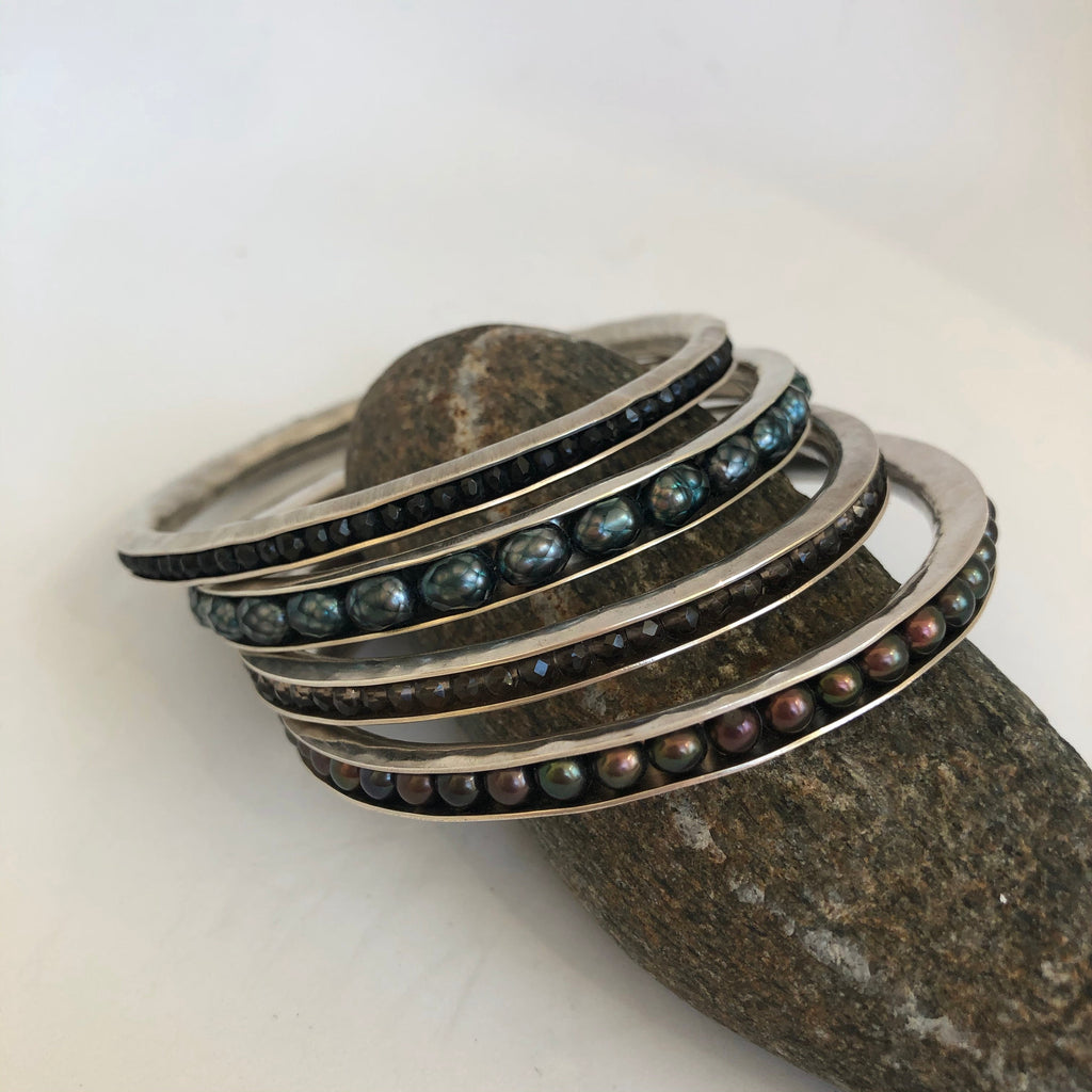 copy of sterling silver beaded channel bracelet