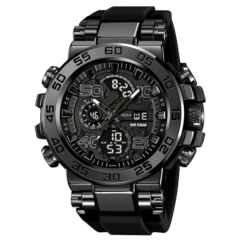 Relógio digital multifuncional LED à prova d'água