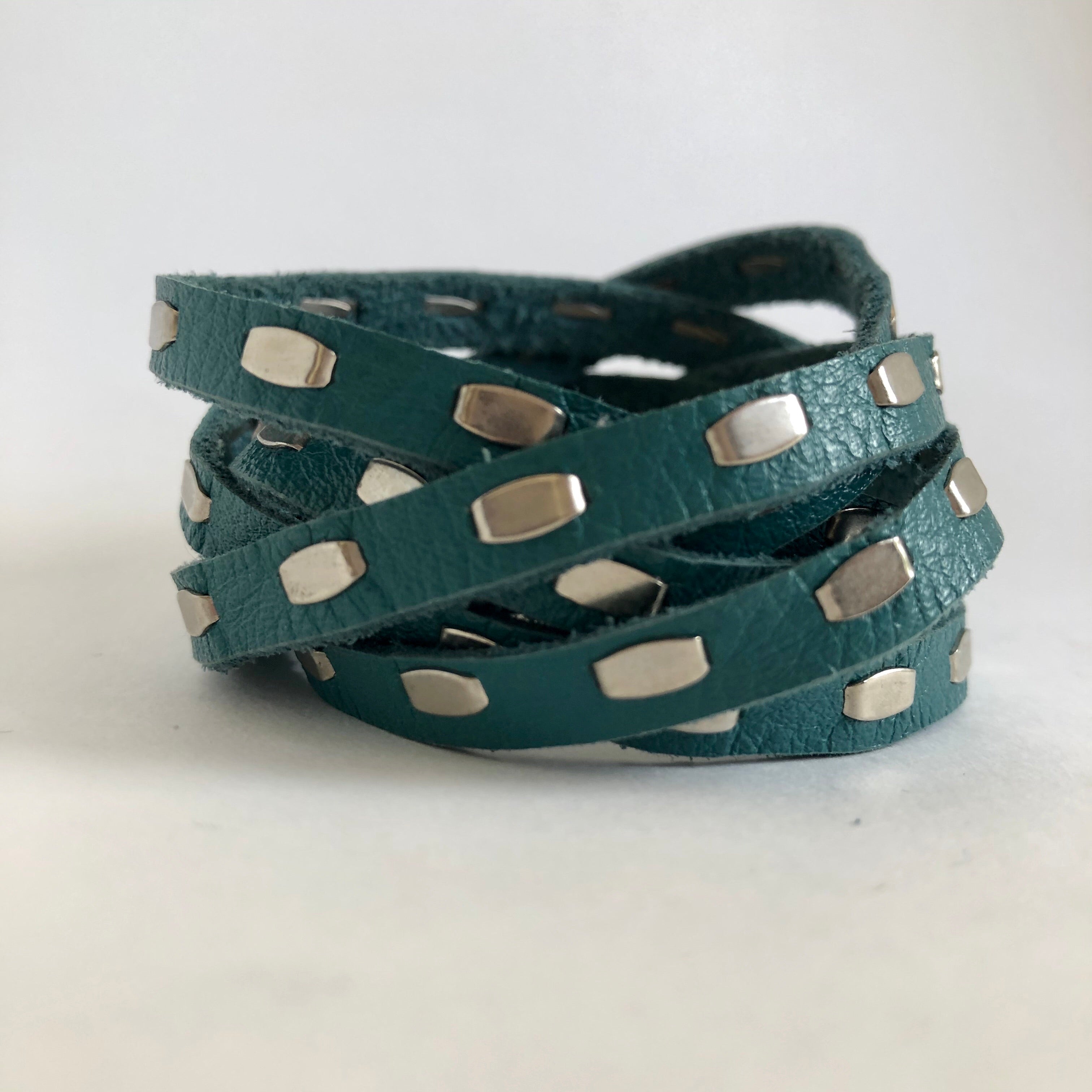 studded leather wrap bracelet