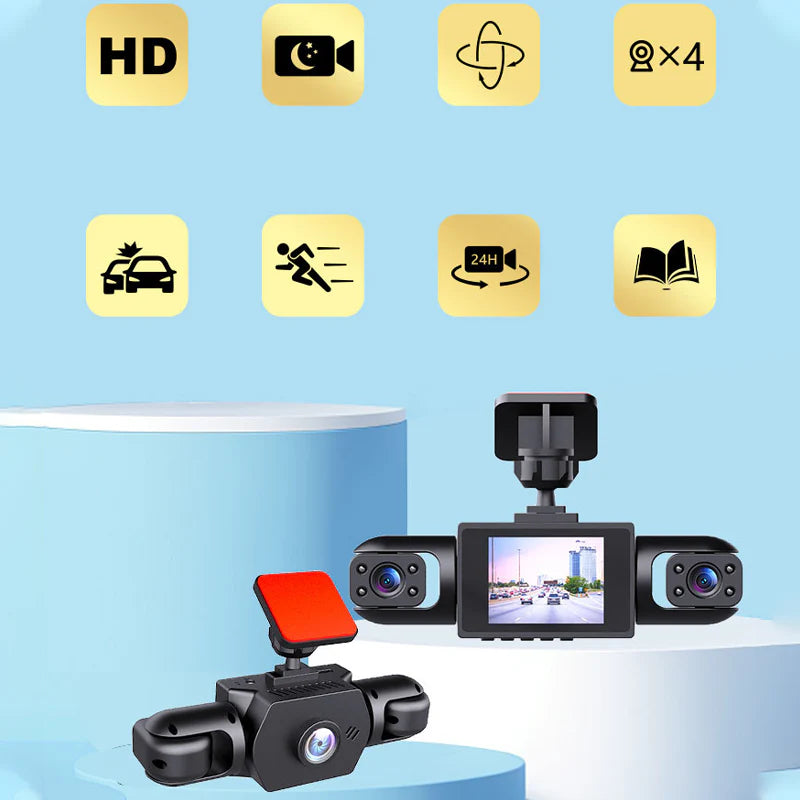 Câmara para automóvel com 4 lentes e visão de 360°