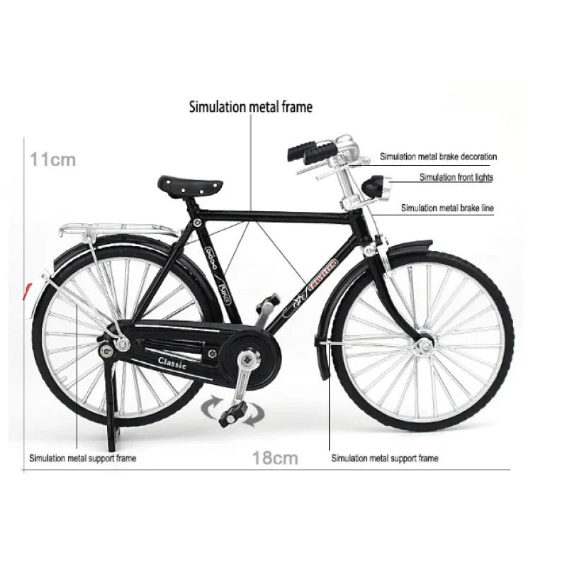 1: 10 Simulação Mini DIY Retro Modelo de Bicicleta Ornamento 