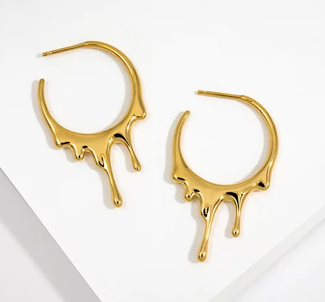 dripping circular small hoop gold