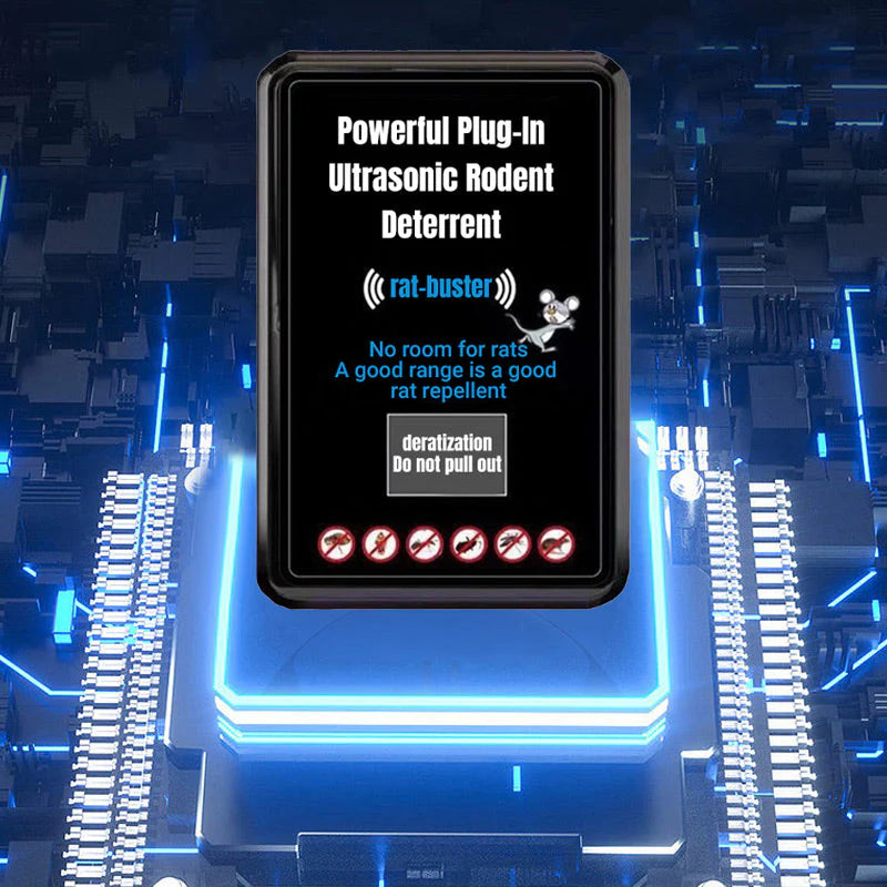 Repelente ultrassônico potente para roedores, com conexão de tomada.