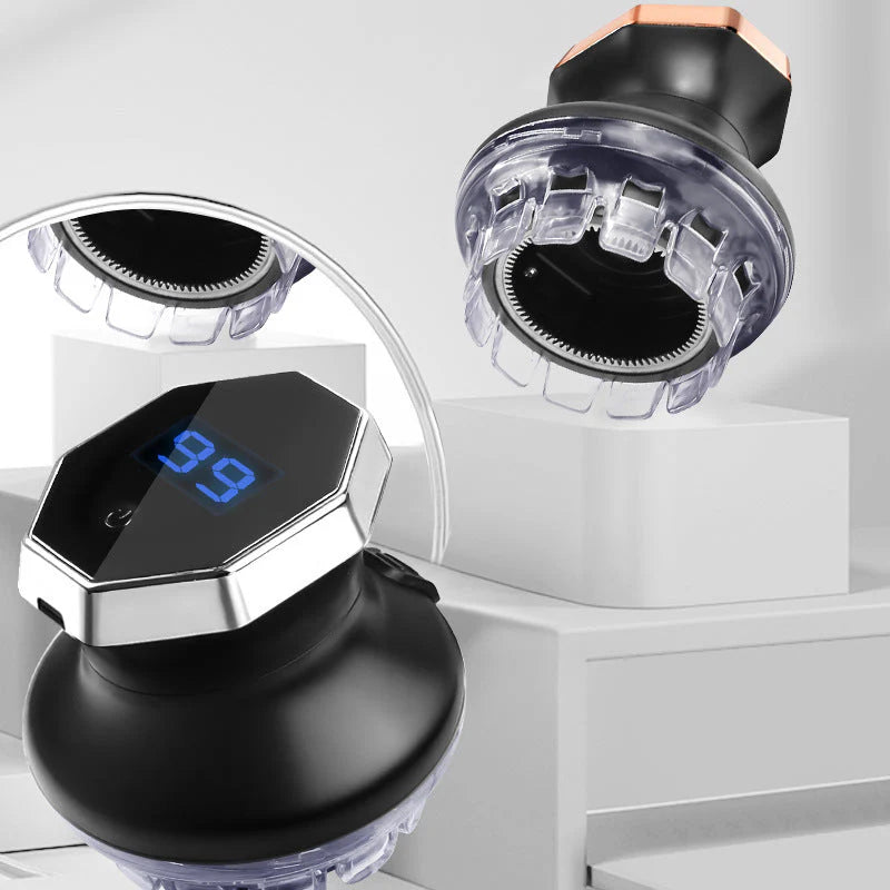 Máquina de cortar cabelo elétrica circular com viseira LED