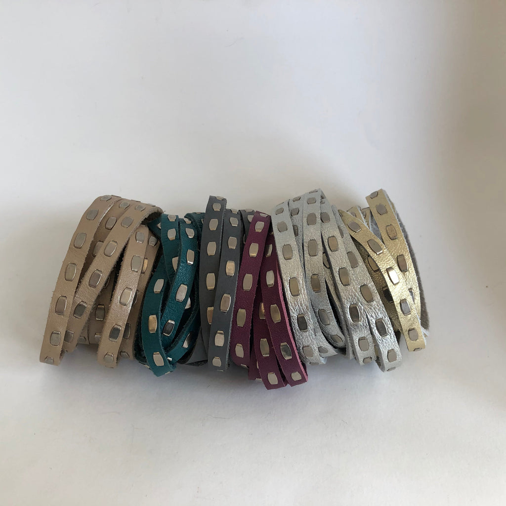 studded leather wrap bracelet