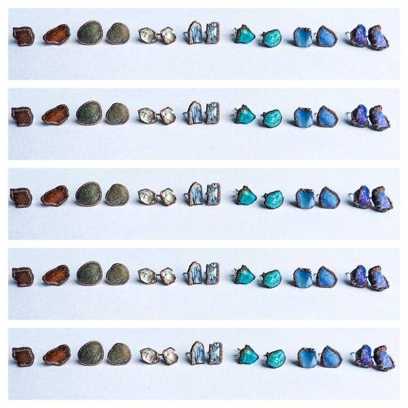 hawkhouse raw crystal stud earrings