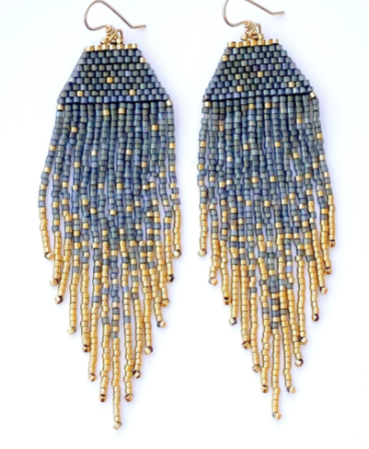 gold flecks charcoal earrings