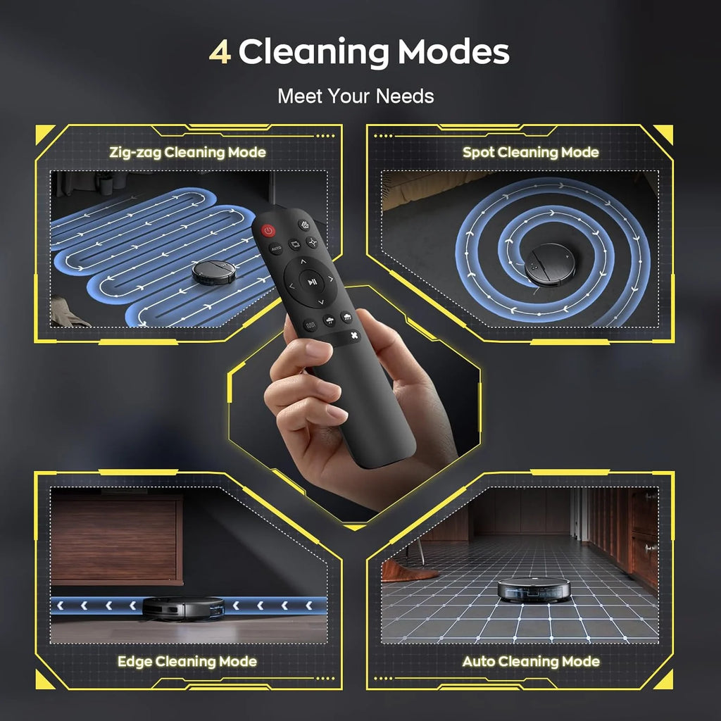 Aspirador robótico potente tudo-em-um