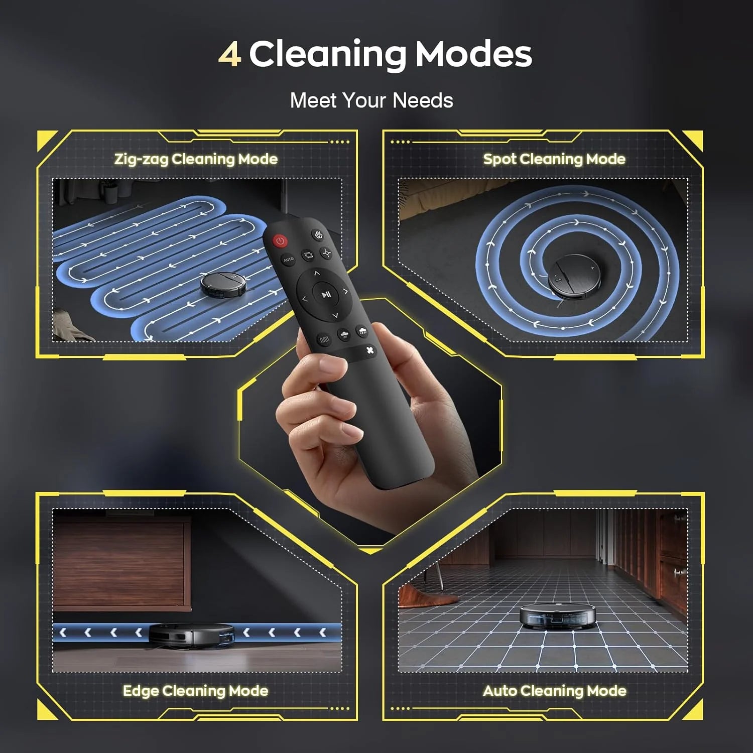 Aspirador robótico potente tudo-em-um