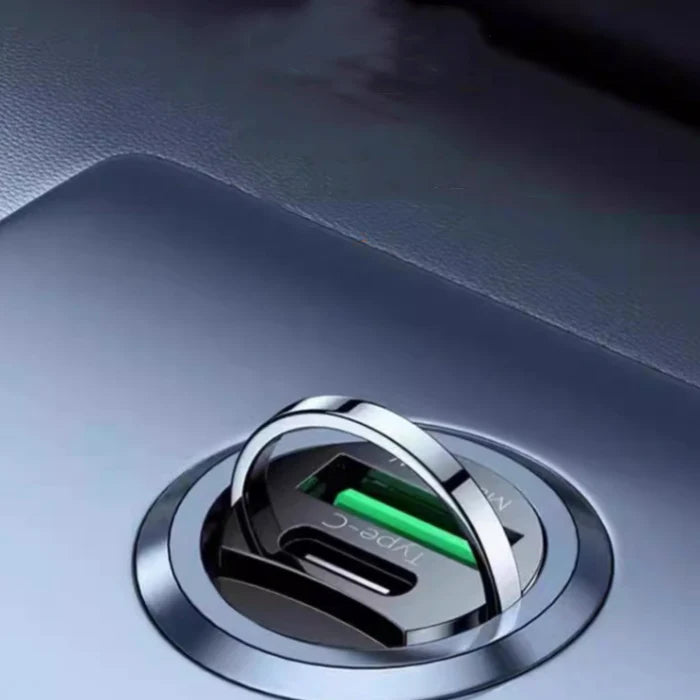 Carregador USB oculto para automóvel com duas portas