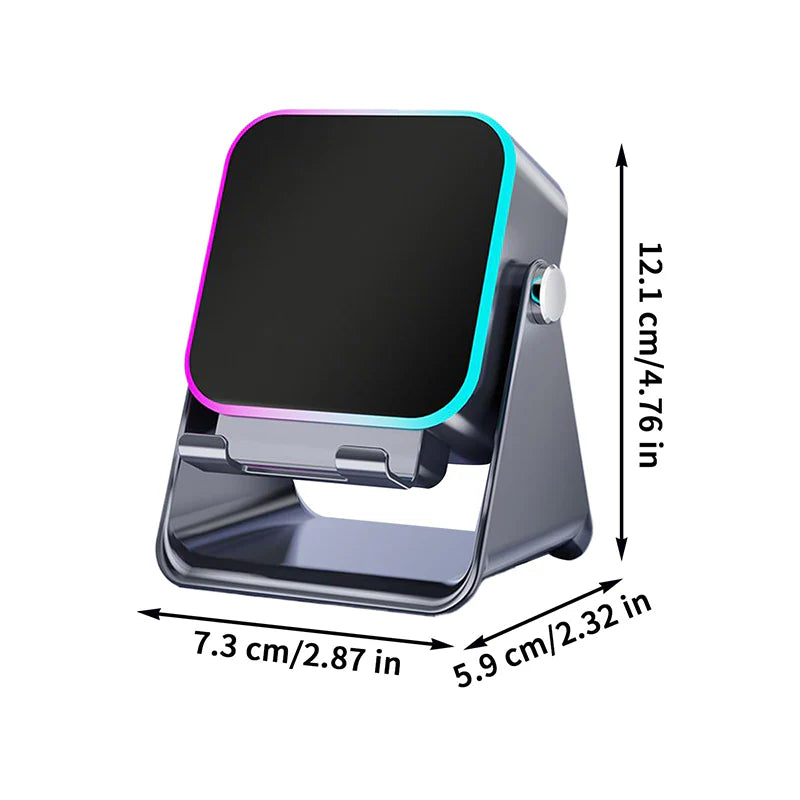 Alto-falante Bluetooth sem fio 5 em 1 com carregamento indutivo e suporte ajustável para telefone 