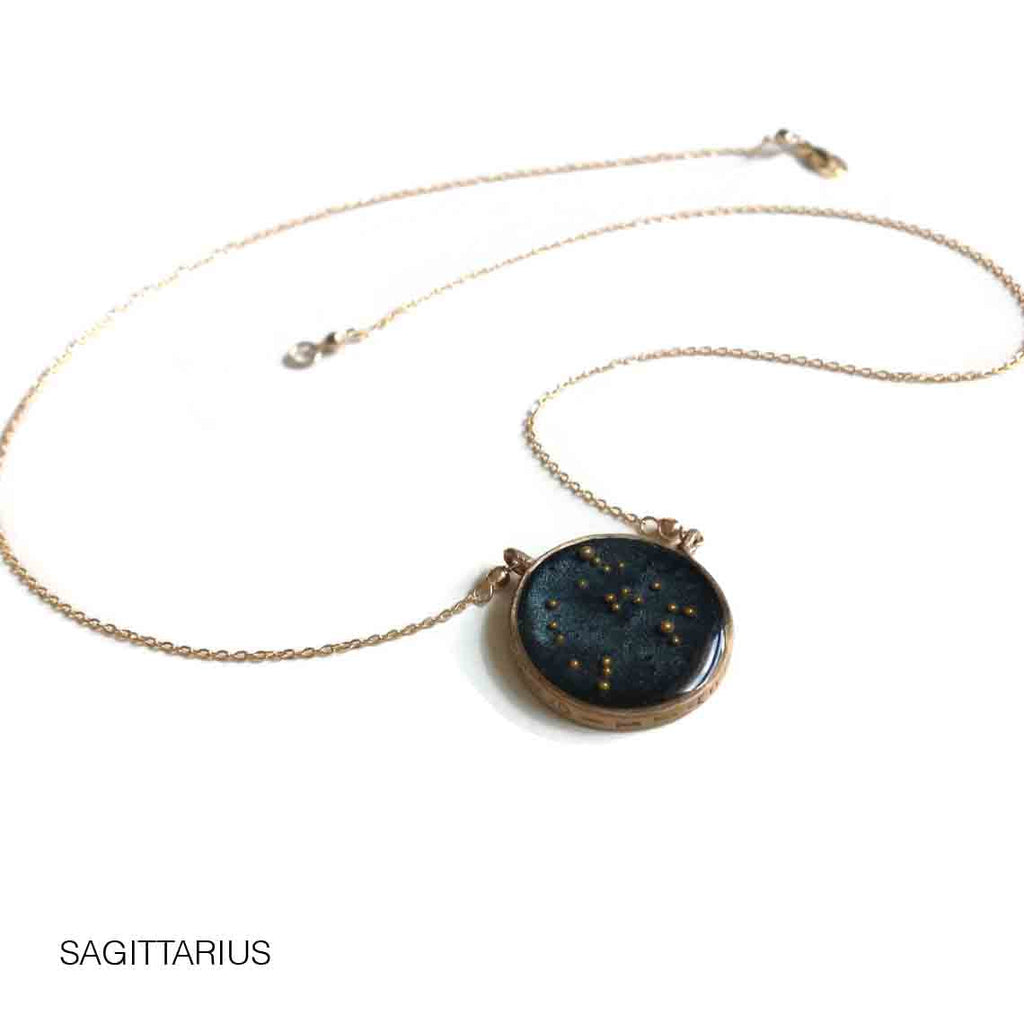 night sky astrological necklace