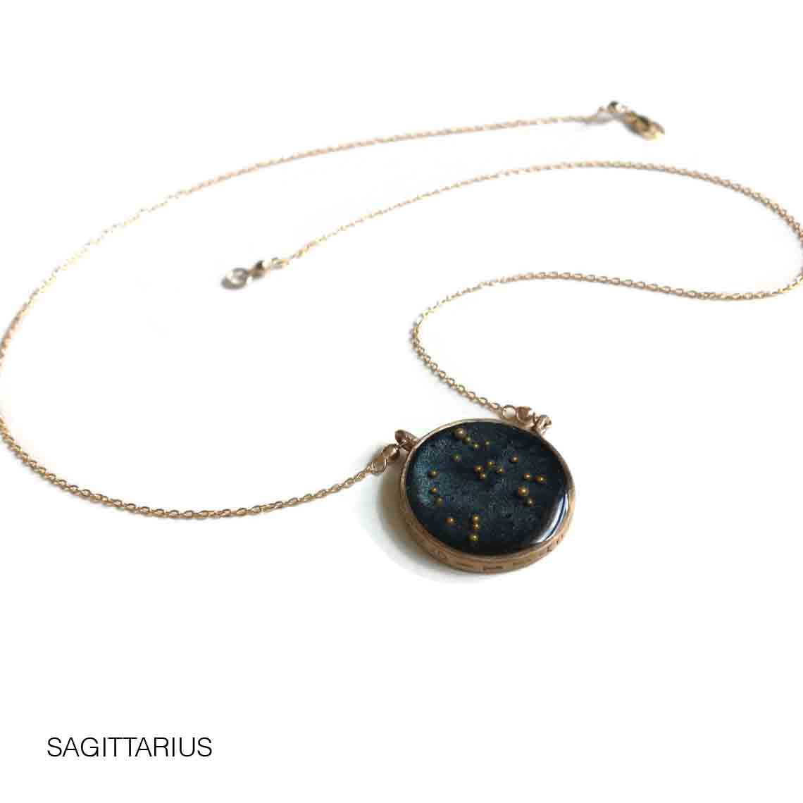 night sky astrological necklace